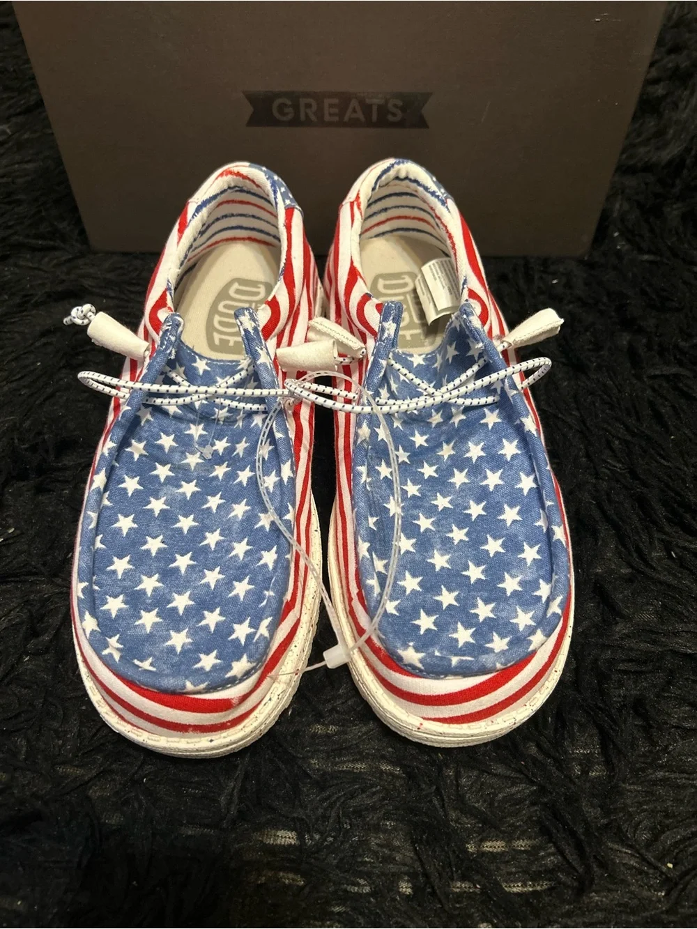 HEY DUDE American USA flag patriotic shoes sneakers men’s 9 new